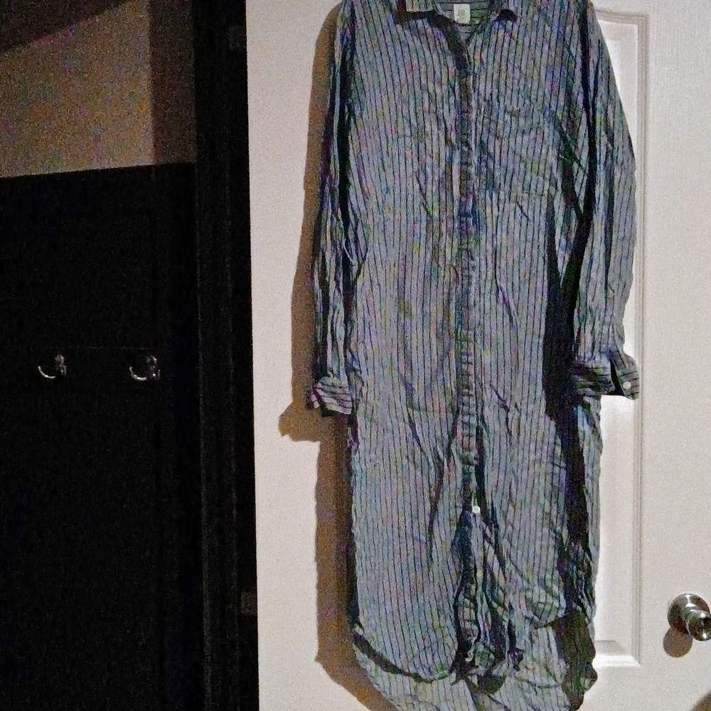 Striped Long Shirt Dress